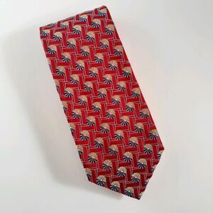 Robert Talbott Best of Class Red Pinwheel Mens Thick Woven Luxury Silk Neck Tie